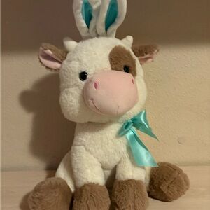 Adorable Plush Cow with Bunny Ears